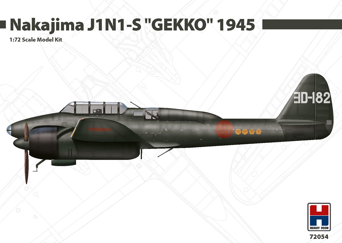Model kit 1/72Nakajima J1N1-S "GEKKO" 1945 FUJIMI KIT+ NEW CARTOGRAF DECALS (Hobby 2000)