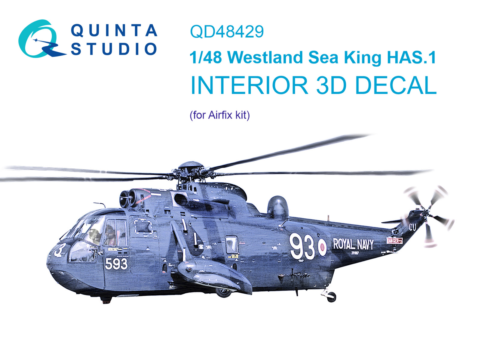 Westland Sea King HAS.1 3D-Printed & coloured Interior on decal paper (Airfix)