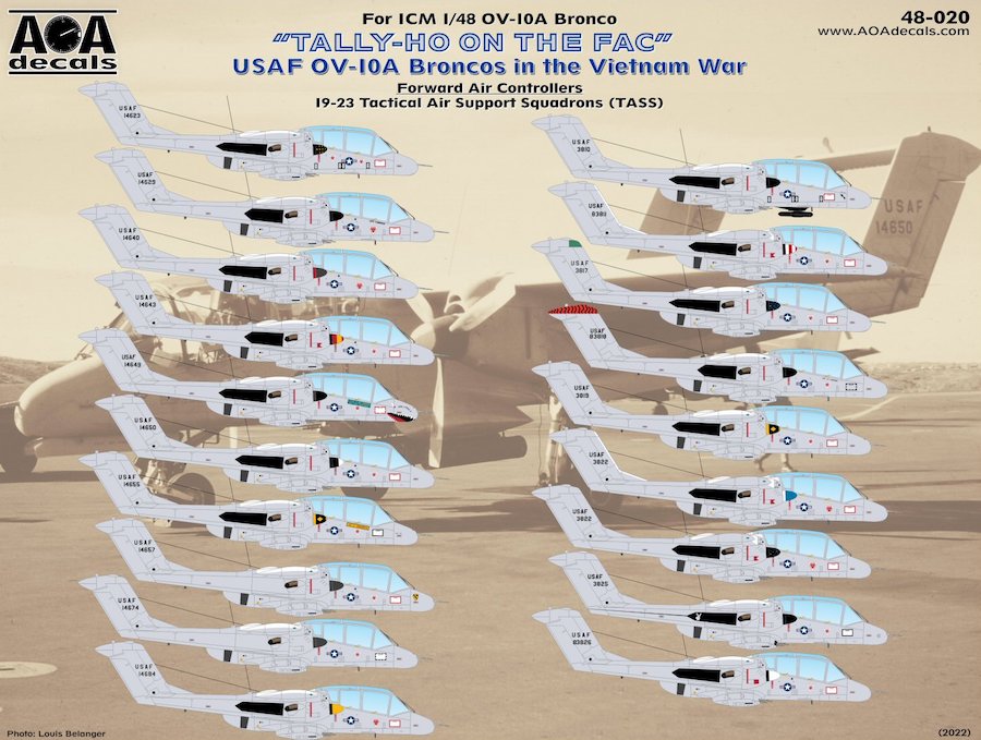 Decal 1/48 USAF North-American/Rockwell OV-10D Broncos in the Vietnam War (AOA Decals)