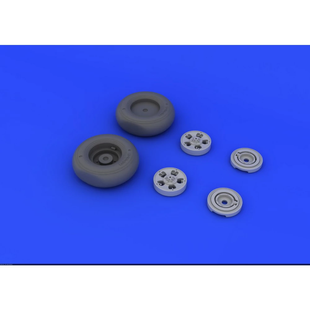 Additions (3D resin printing) 1/32       Supermarine Spitfire Mk.IIa wheels with weighted tyre effect (designed to be used with Revell kits)[Mk.I] 