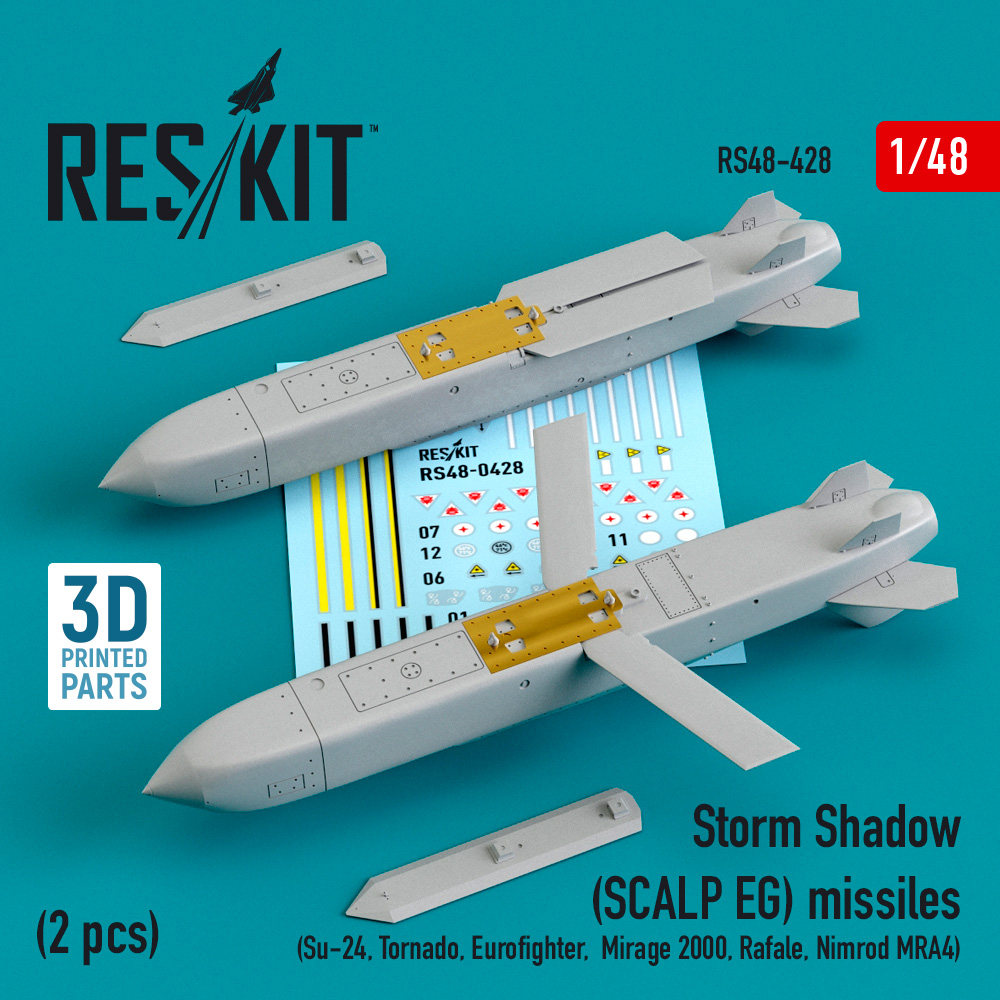 Additions (3D resin printing) 1/48 Storm Shadow (SCALP EG) missiles (2 pcs) (ResKit)