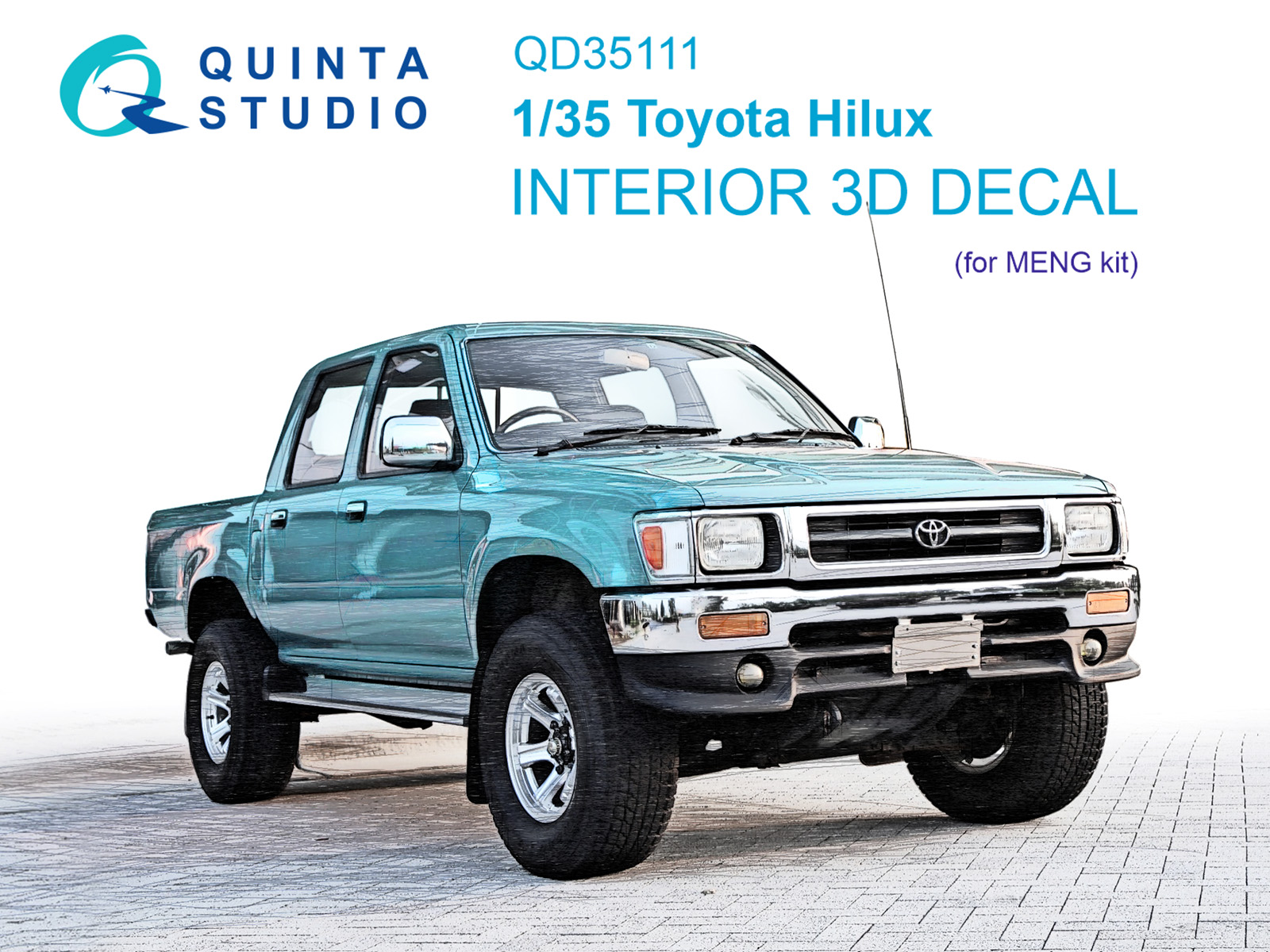Toyota Hilux 3D-Printed & coloured Interior on decal paper (MENG)