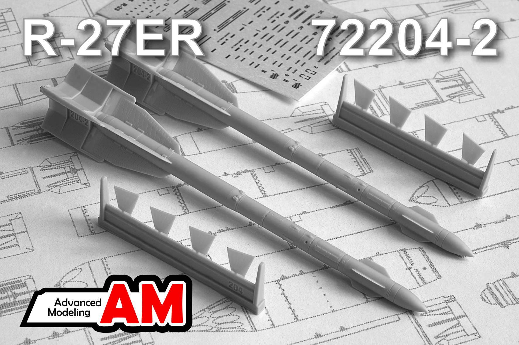 Additions (3D resin printing) 1/72 R-27ER Air to Air missile (Advanced Modeling) 
