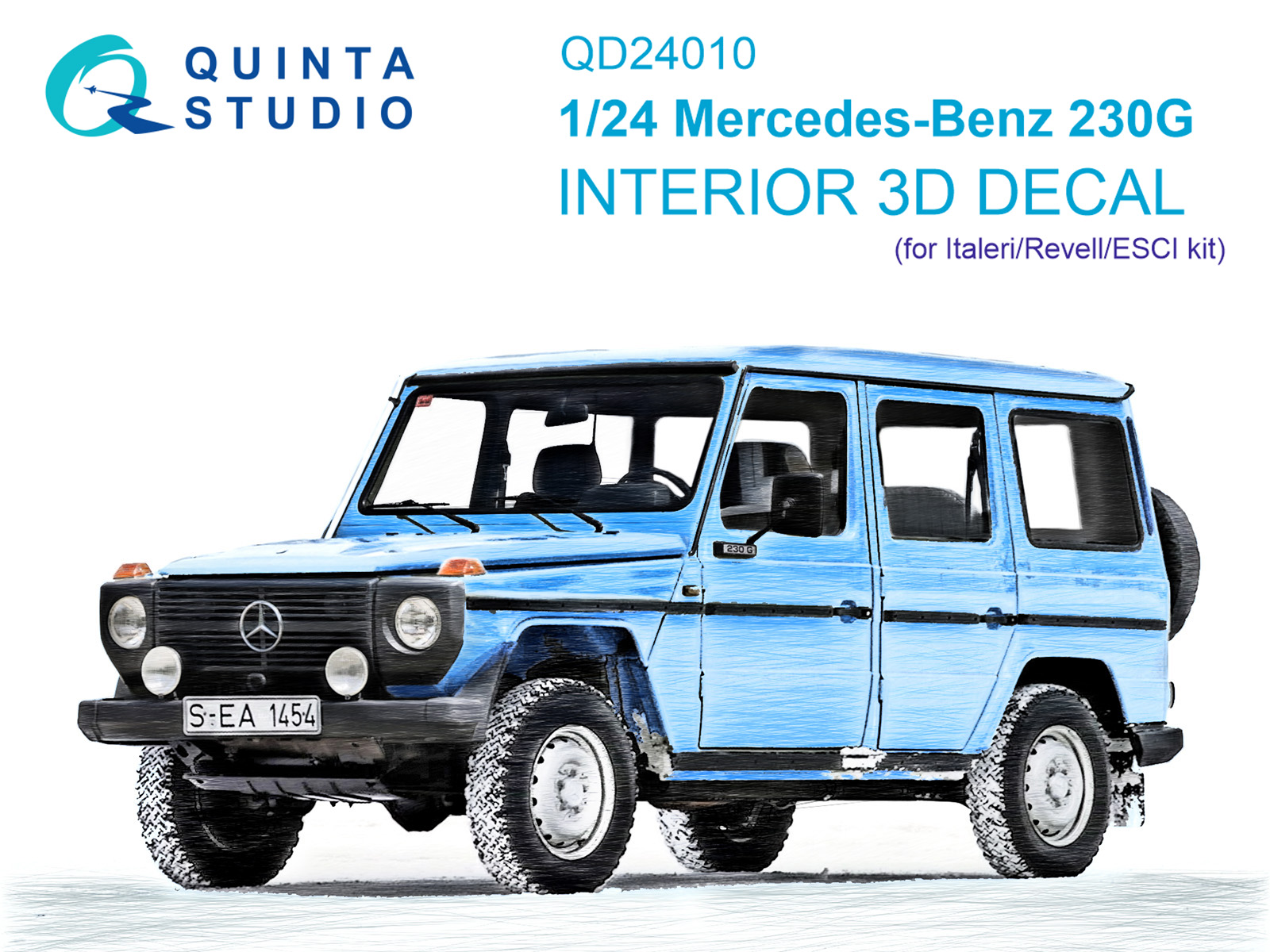 Mercedes-Benz 230G 3D-Printed & coloured Interior on decal paper (Italeri-Revell-ESCI)