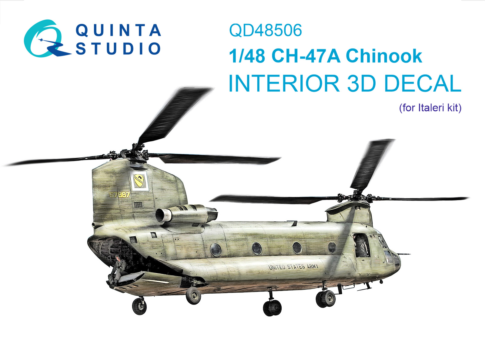 CH-47A 3D-Printed & coloured Interior on decal paper (Italeri)