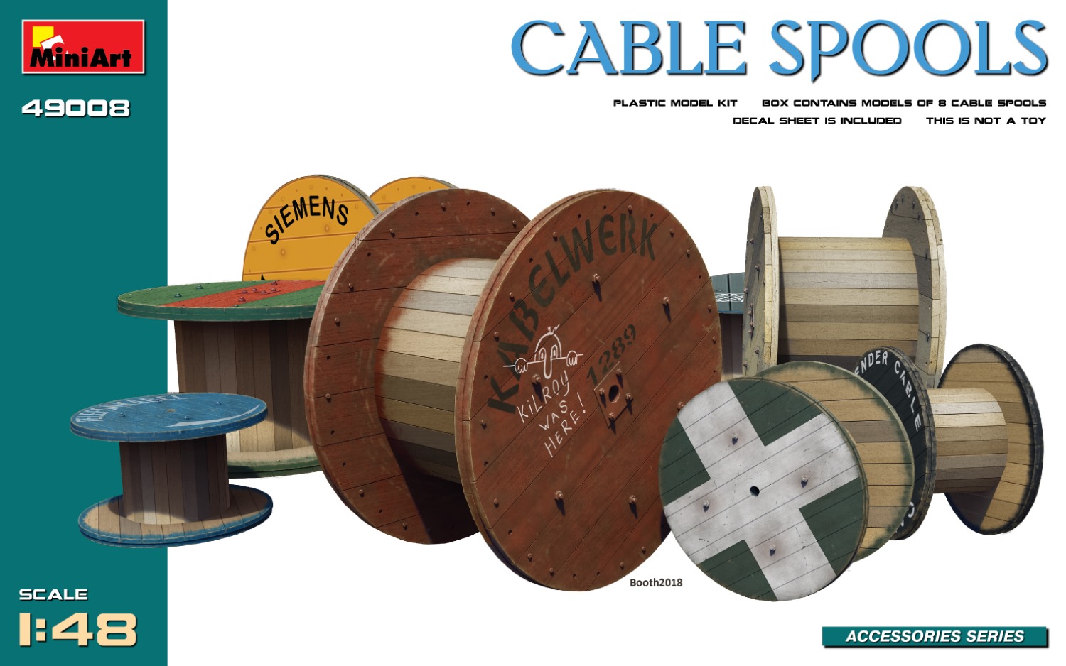 Diorama bases 1/48Cable Spools (8 pcs.) (MiniArt) 