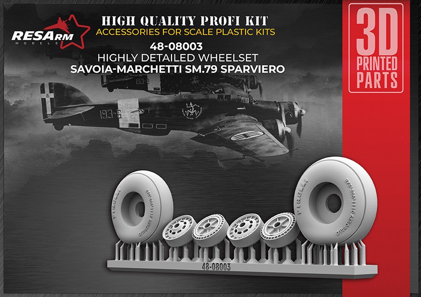 Additions (3D resin printing) 1/48 MIG-19 wheels under load (RESArm)