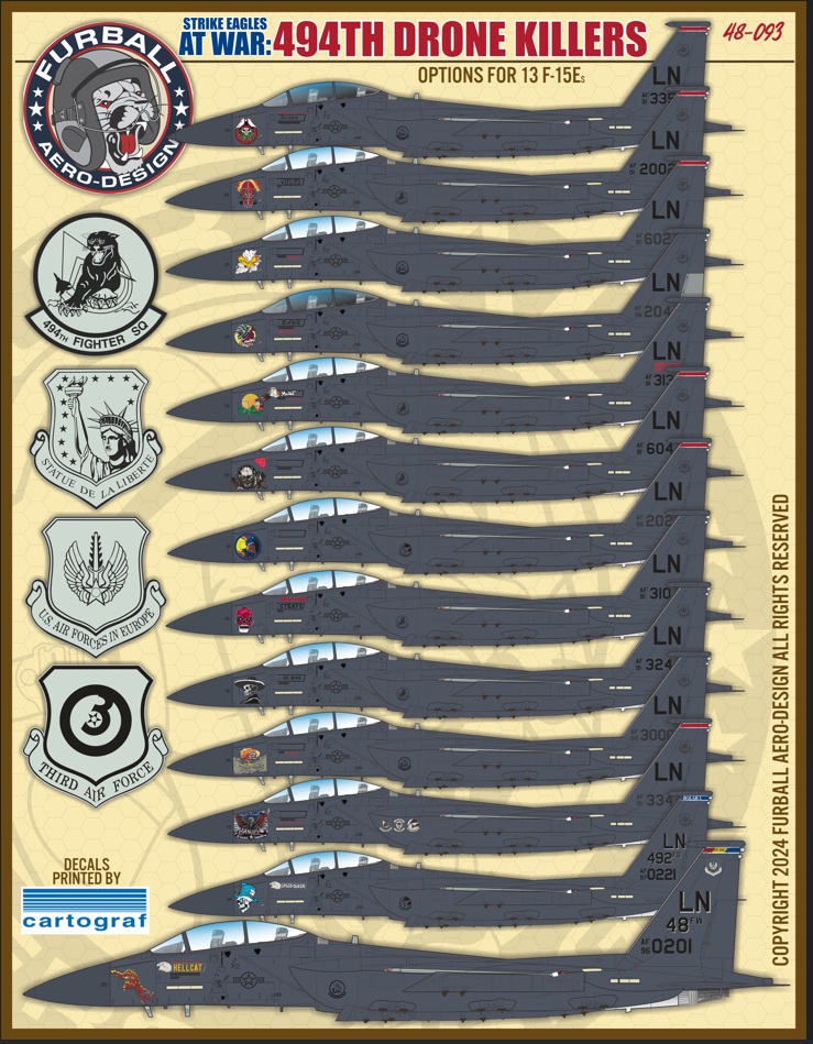 Decal 1/48 McDonnell F-15E Eagles at War 494th Drone Killers (Furball Aero-Design)