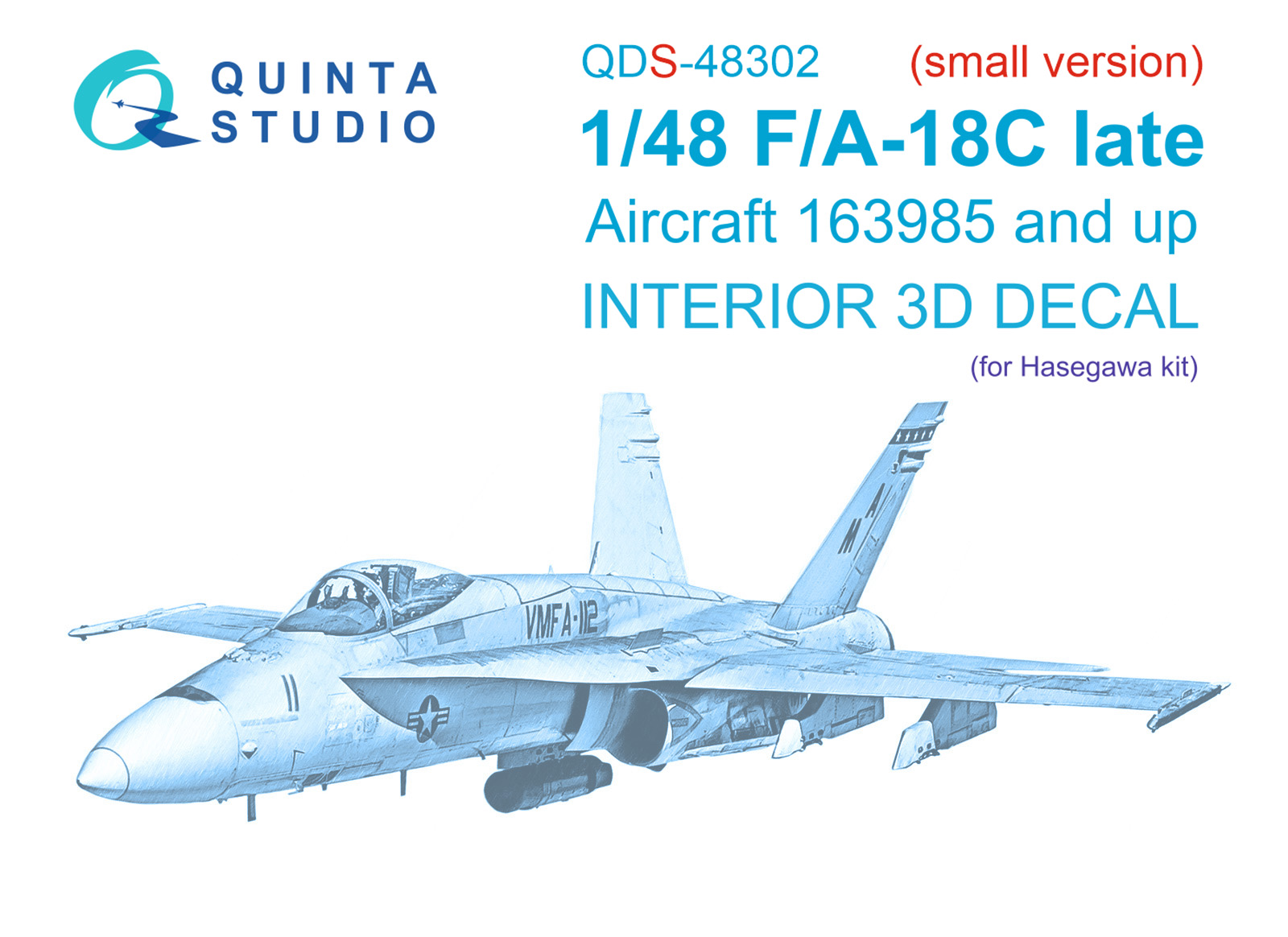 F/A-18C late  3D-Printed & coloured Interior on decal paper (Hasegawa) (Small version)