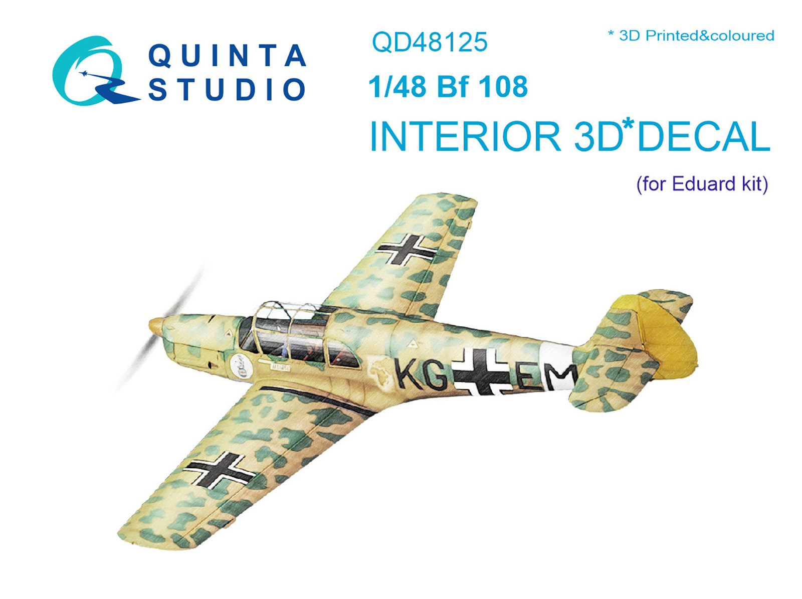 Bf108 3D-Printed & coloured Interior on decal paper (Eduard)