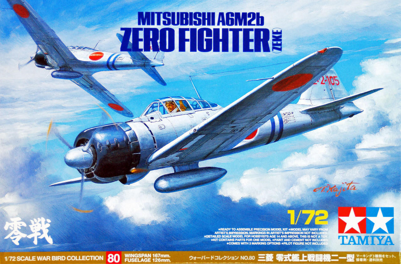 Model kit 1/72 A6M2b Zero (Zeke) (Tamiya) (damage box)