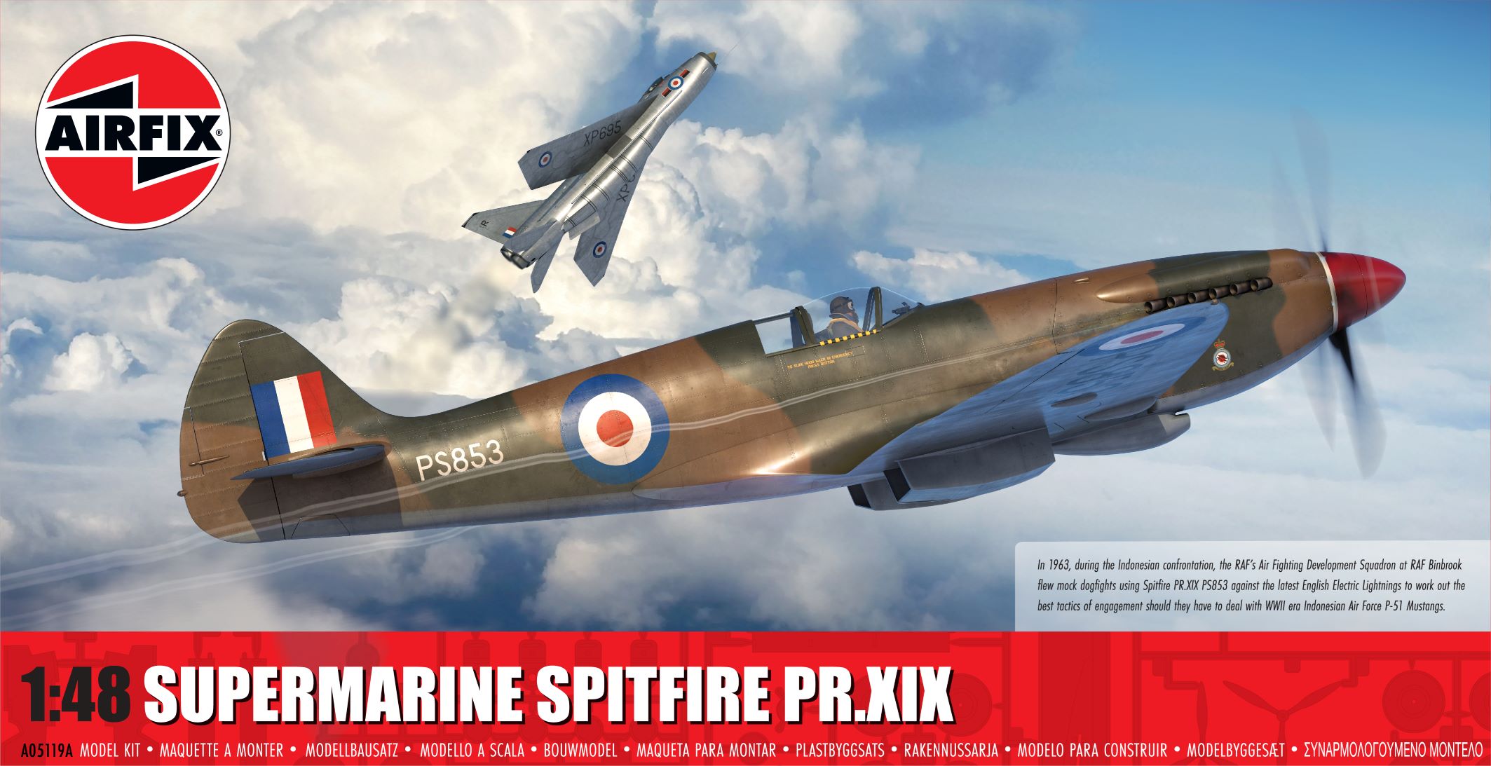 Model kit 1/48 Supermarine Spitfire PR.XIX (Airfix) (damage box)
