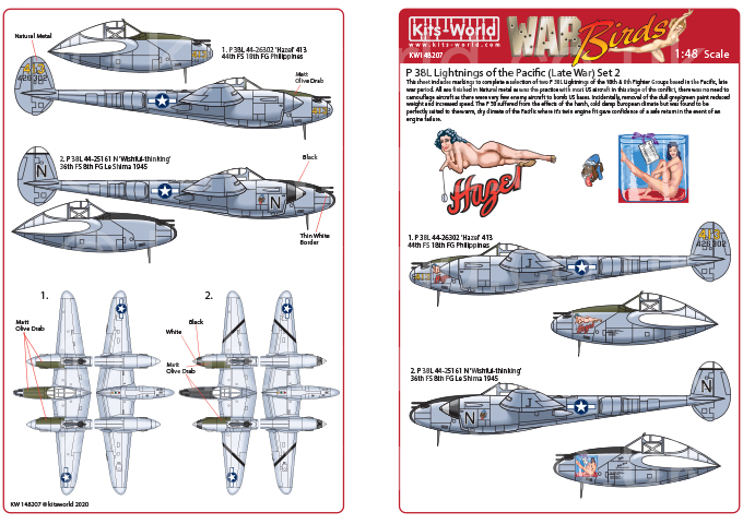 Decal 1/48 Lockheed P-38L Lightnings of the Pacific (Late War) Set 2  (Kits-World)