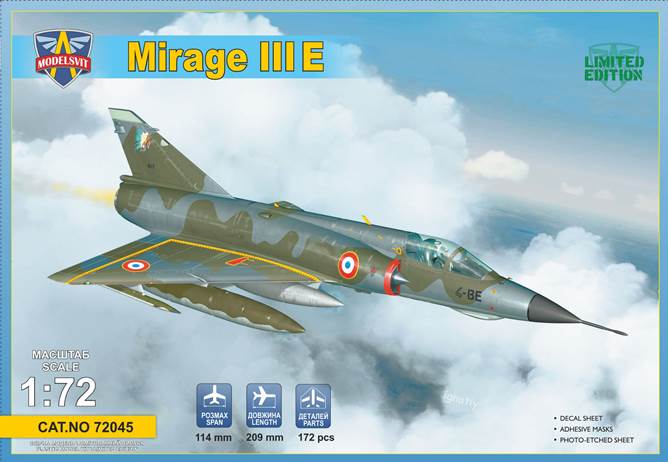 Model kit 1/72 Dassault Mirage IIIE  (Modelsvit) 