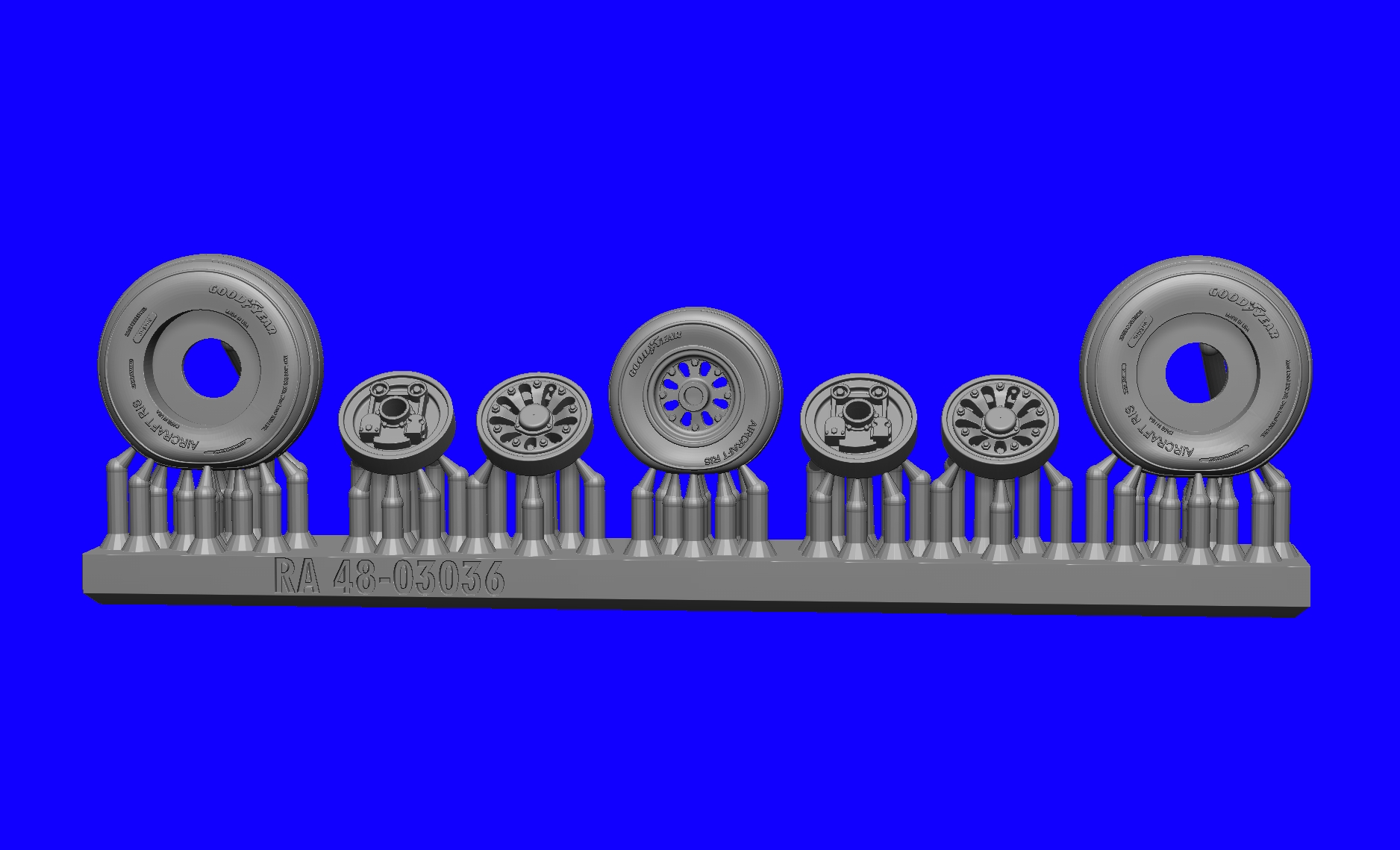 Additions (3D resin printing) 1/48 EMB 314 / A-29 Super Tucano Wheels under load (RESArm)