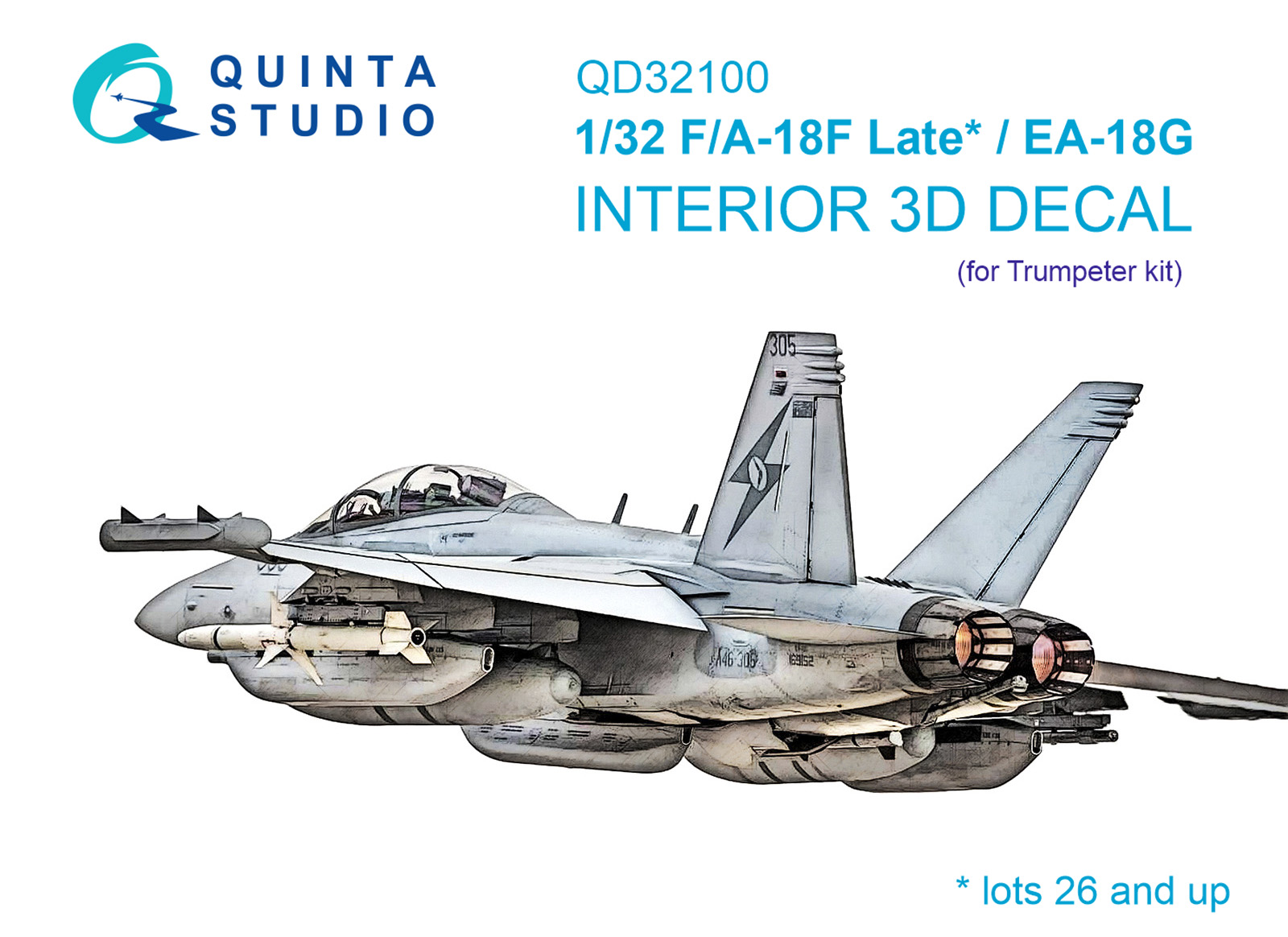 F/A-18F late / EA-18G 3D-Printed & coloured Interior on decal paper (Trumpeter)
