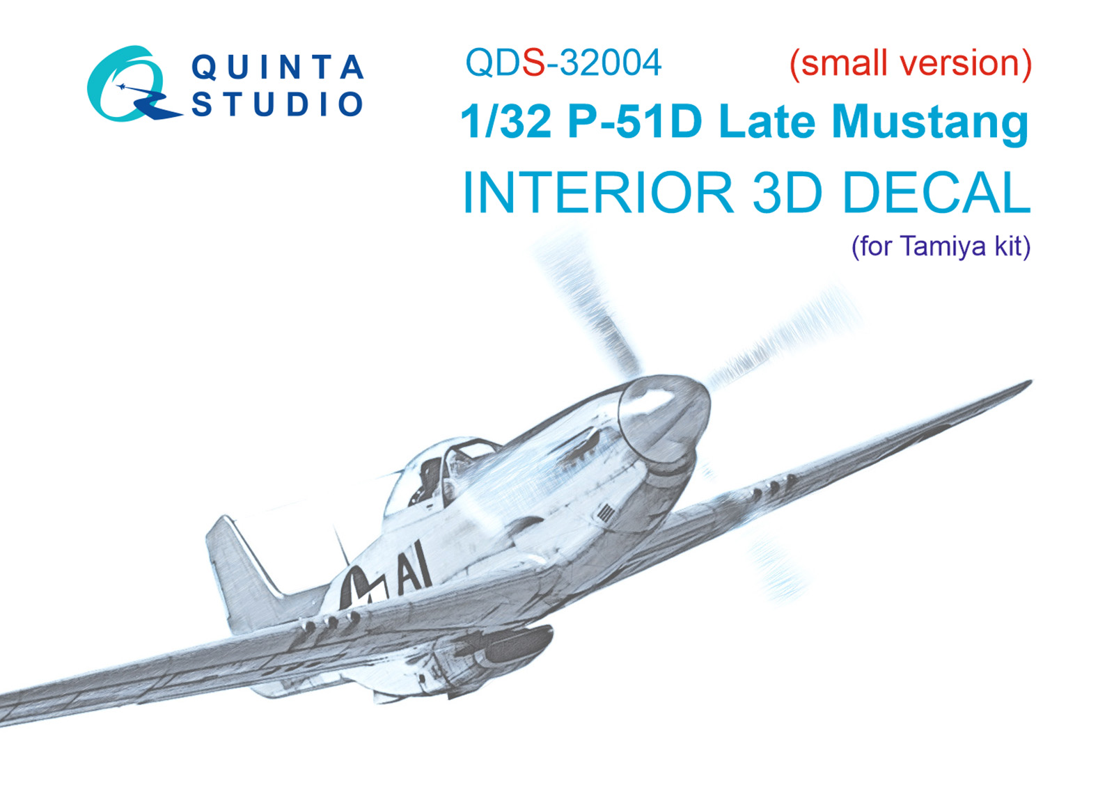P-51D (Late) 3D-Printed & coloured Interior on decal paper (Tamiya) (small version)