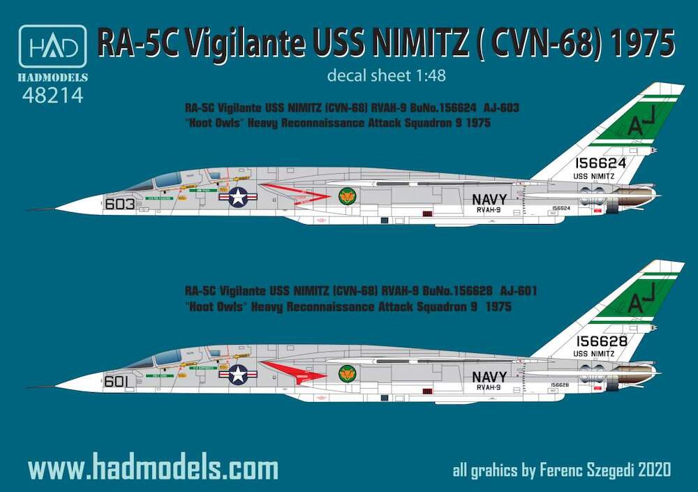 Decal 1/48 RA-5C Vigilante USS Nimitz - part 1 (HAD)
