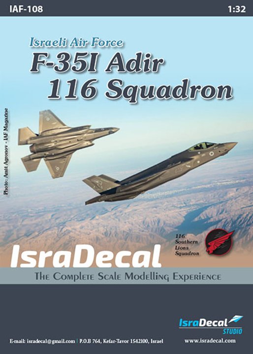 Decal IAF 1/32 Lockheed-Martin F-35I 'Adir' 116 Sq (IsraDecal Studio)