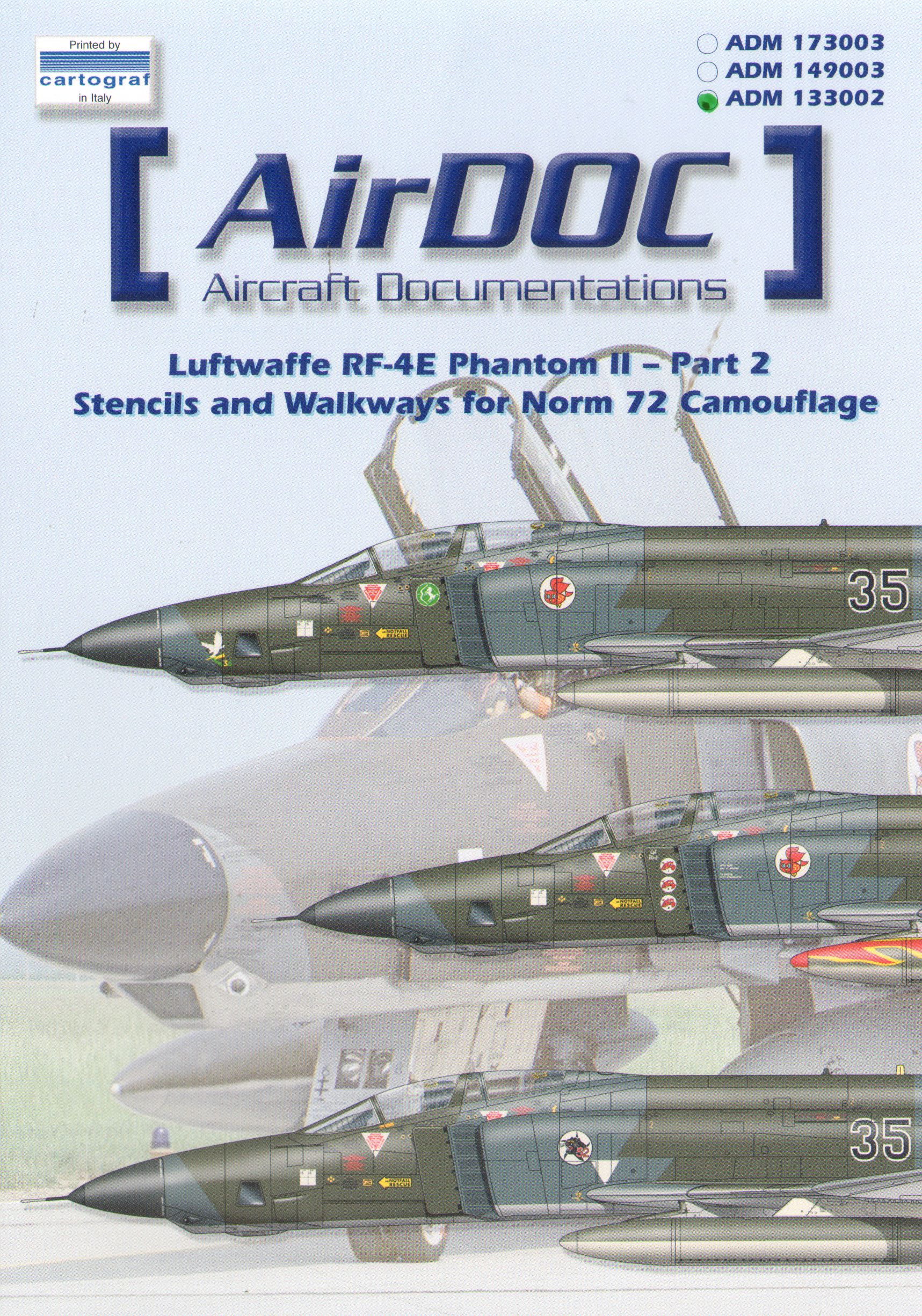 Decal 1/32 McDonnell RF-4E Phantom II stencils and walkways in Norm 72 camouflage (Airdoc)