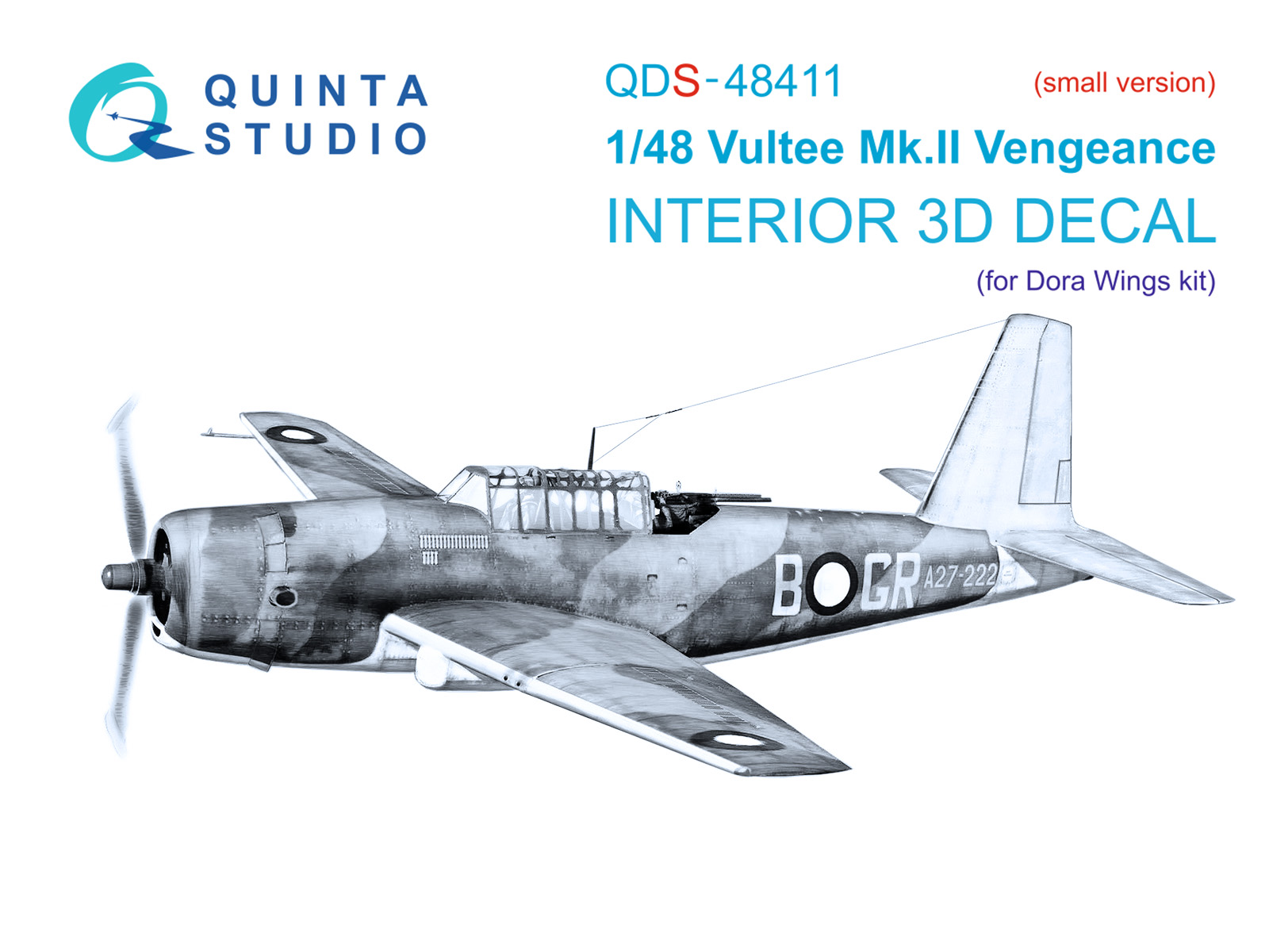 Vultee Mk.II Vengeance 3D-Printed & coloured Interior on decal paper (Dora Wings) (Small version)