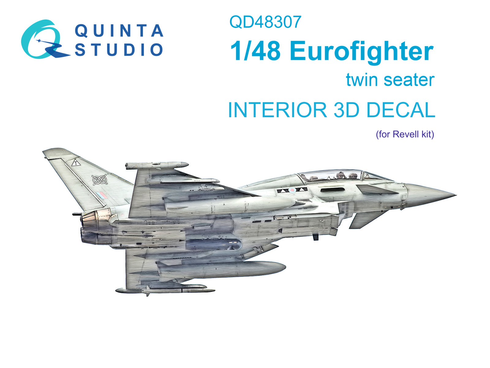 Eurofighter twin seater 3D-Printed & coloured Interior on decal paper (Revell)