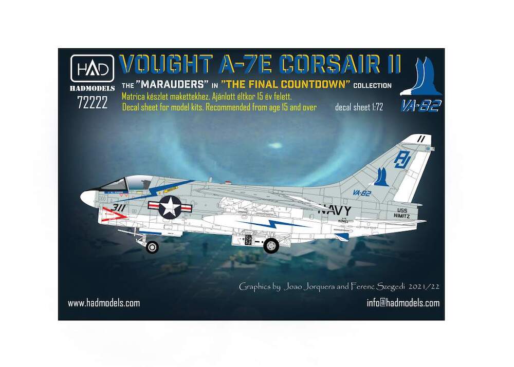 Decal 1/72 A-7E Corsair II VA-82  'The Marauders' (HAD)