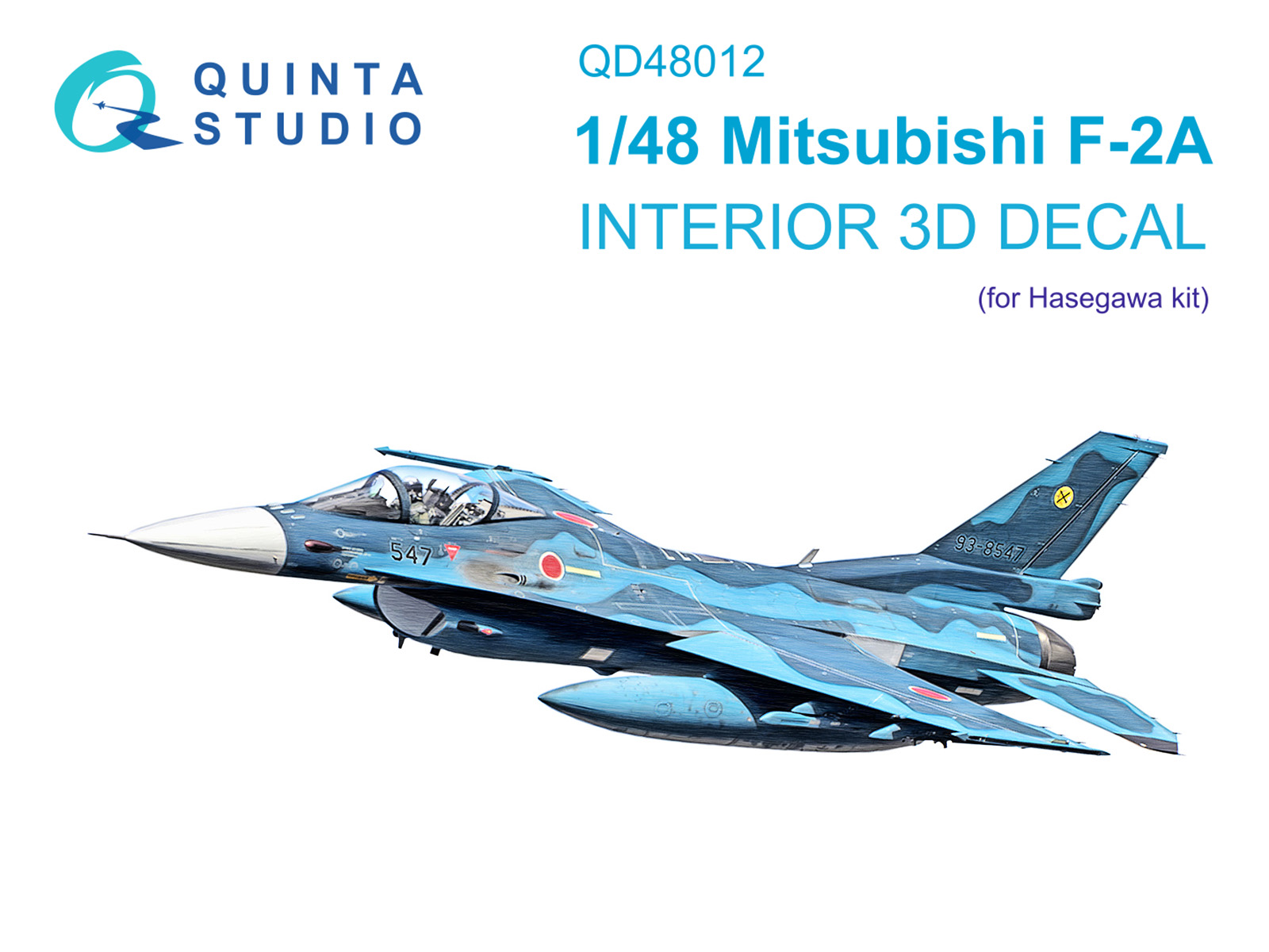 Mitsubishi F-2A 3D-Printed & coloured Interior on decal paper (Hasegawa)