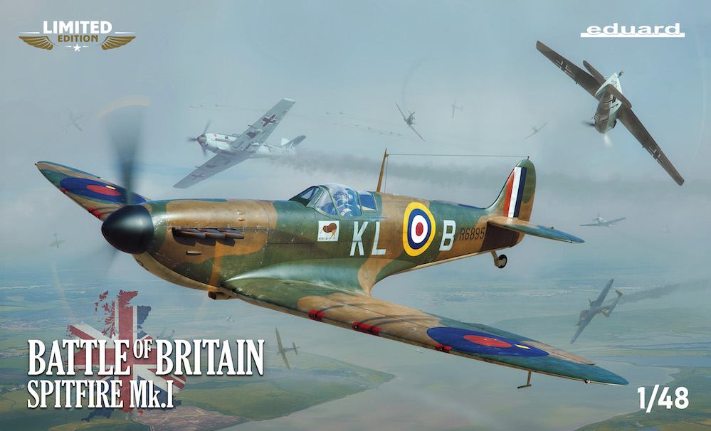 Model kit 1/48 BATTLE of BRITAIN Supermarine SPITFIRE Mk.Ia (Eduard kits) (damage box)