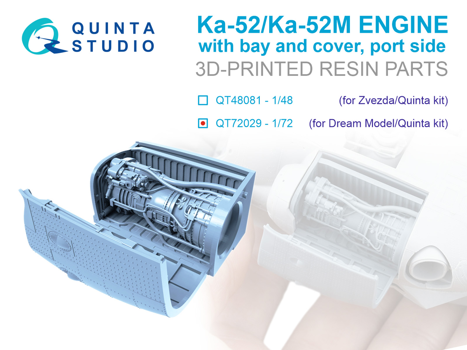 Ka-52/Ка-52М Engine with bay and cover, portside (Dream Model/Quinta)