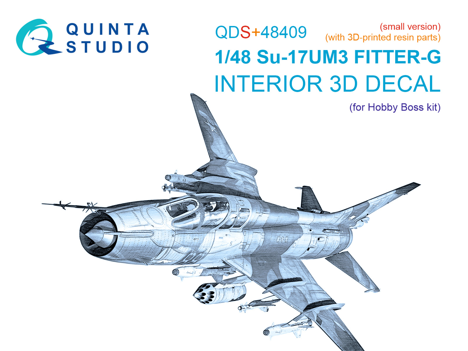 Su-17UM3 3D-Printed & coloured Interior on decal paper (Hobby Boss) (Small version) (with 3D-printed resin parts)