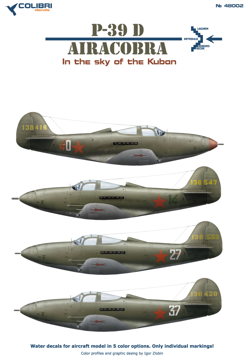 Decal 1/48 Р-39D in the sky of the Кuban (Colibri Decals)