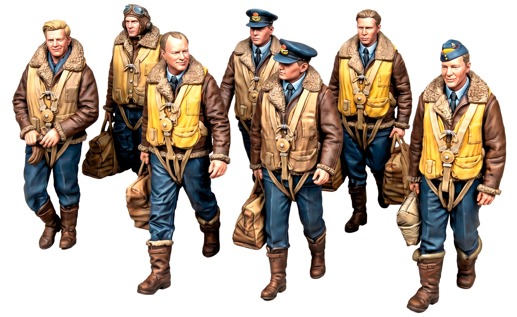 Addition (resin) 1/48 R.A.F. WWII Bomber Crew (7 Figures) (SX-Art)