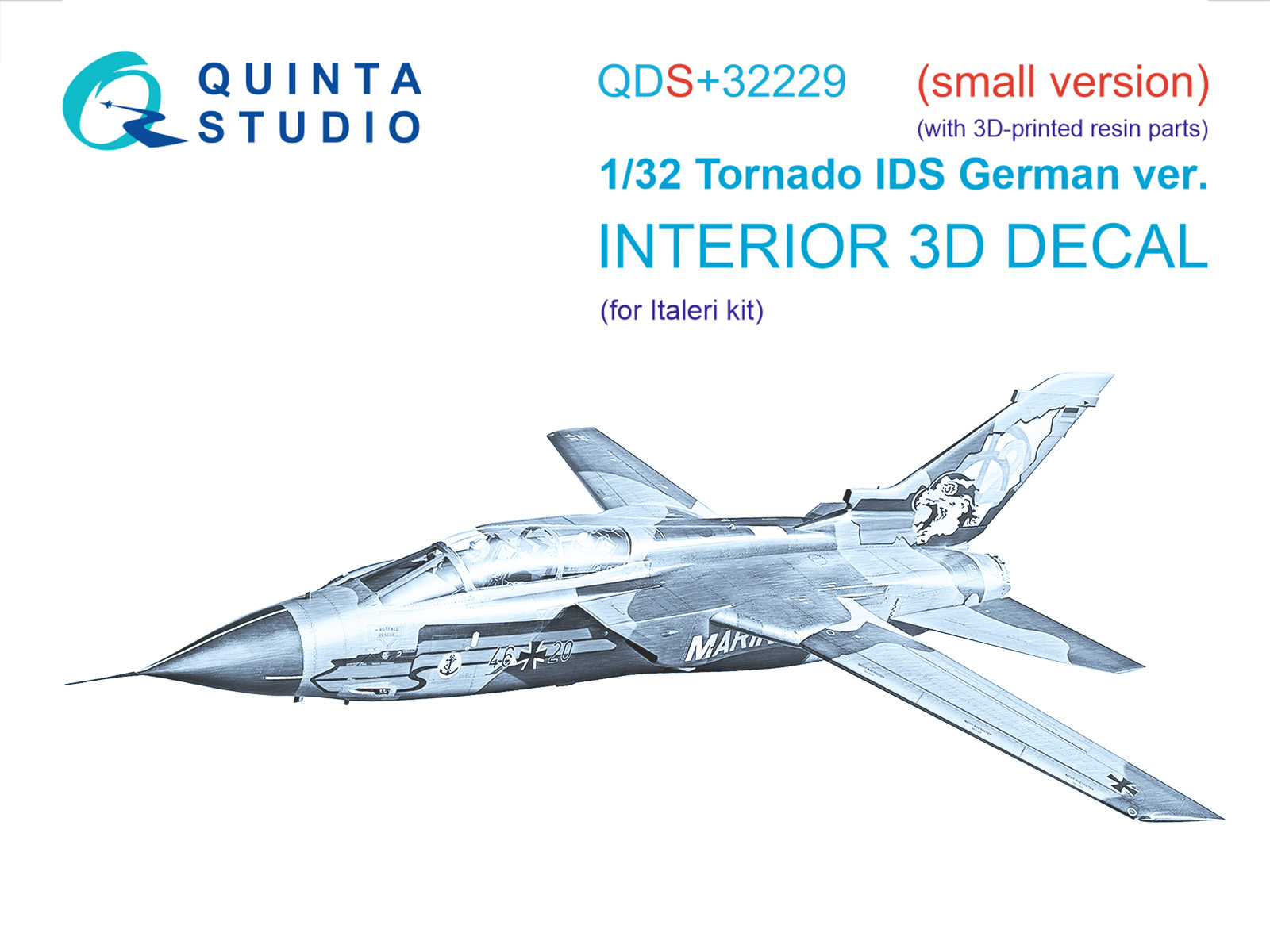 Tornado IDS German 3D-Printed & coloured Interior on decal paper (Italeri) (Small version) (with 3D-printed resin parts)