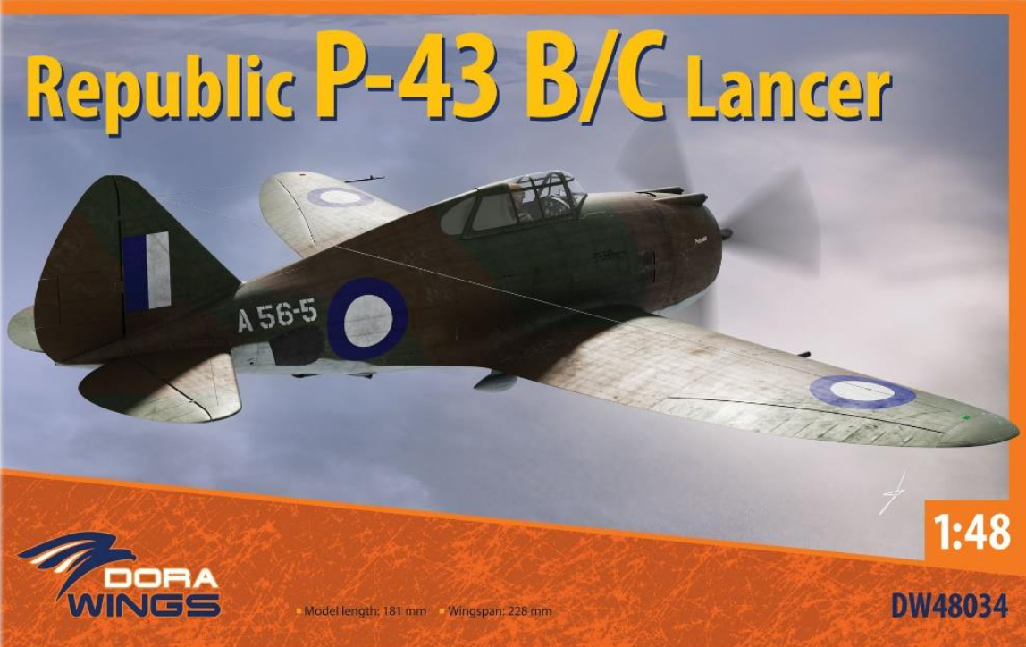 Model kit 1/48 Republic P-43B/C Lancer (Dora Wings)