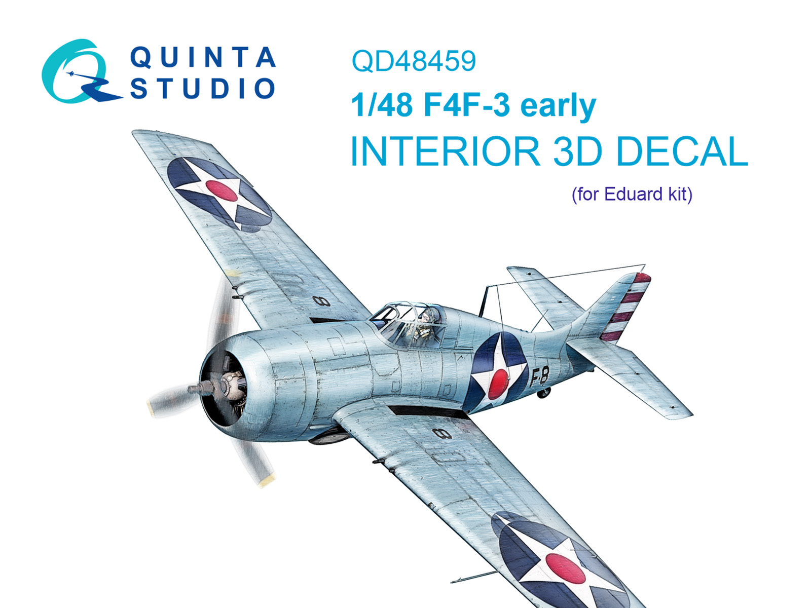 F4F-3 early 3D-Printed & coloured Interior on decal paper (Eduard)