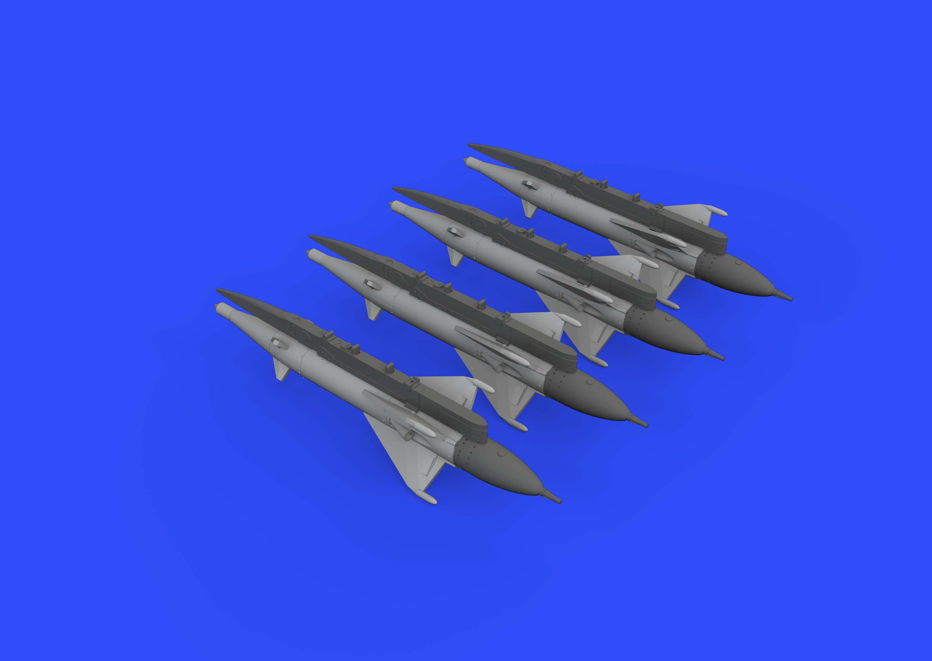 Additions (3D resin printing) 1/72 RS-2US missiles for Mikoyan MiG-21 (designed to be used with Eduard kits)