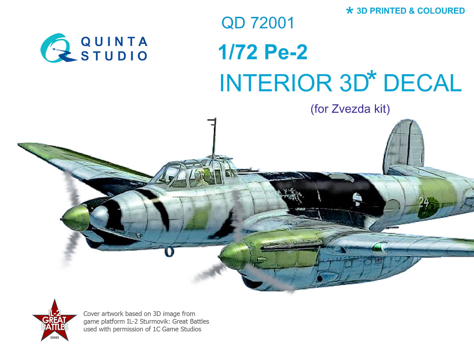 Pe-2  3D-Printed & coloured Interior on decal paper  (for 7283 Zvezda kit)