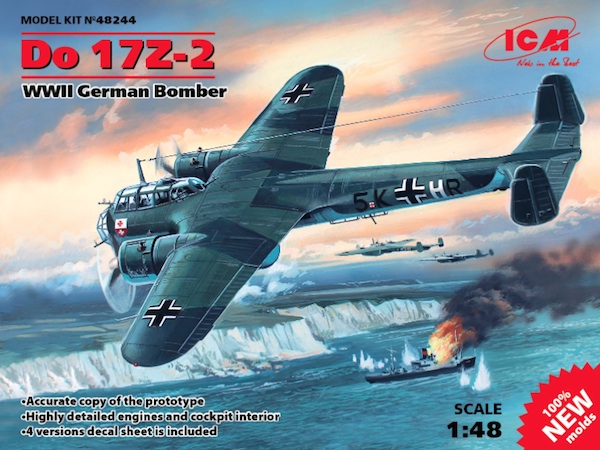 Model kit 1/48  Dornier Do-17Z-2 German WWII Bomber (ICM)