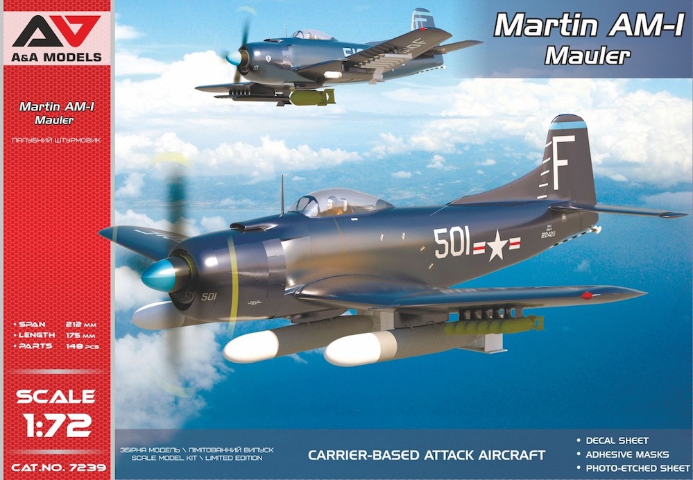 Model kit 1/72 Martin AM-1 'Mauler' Late Attack Aircraft (A & A Models)