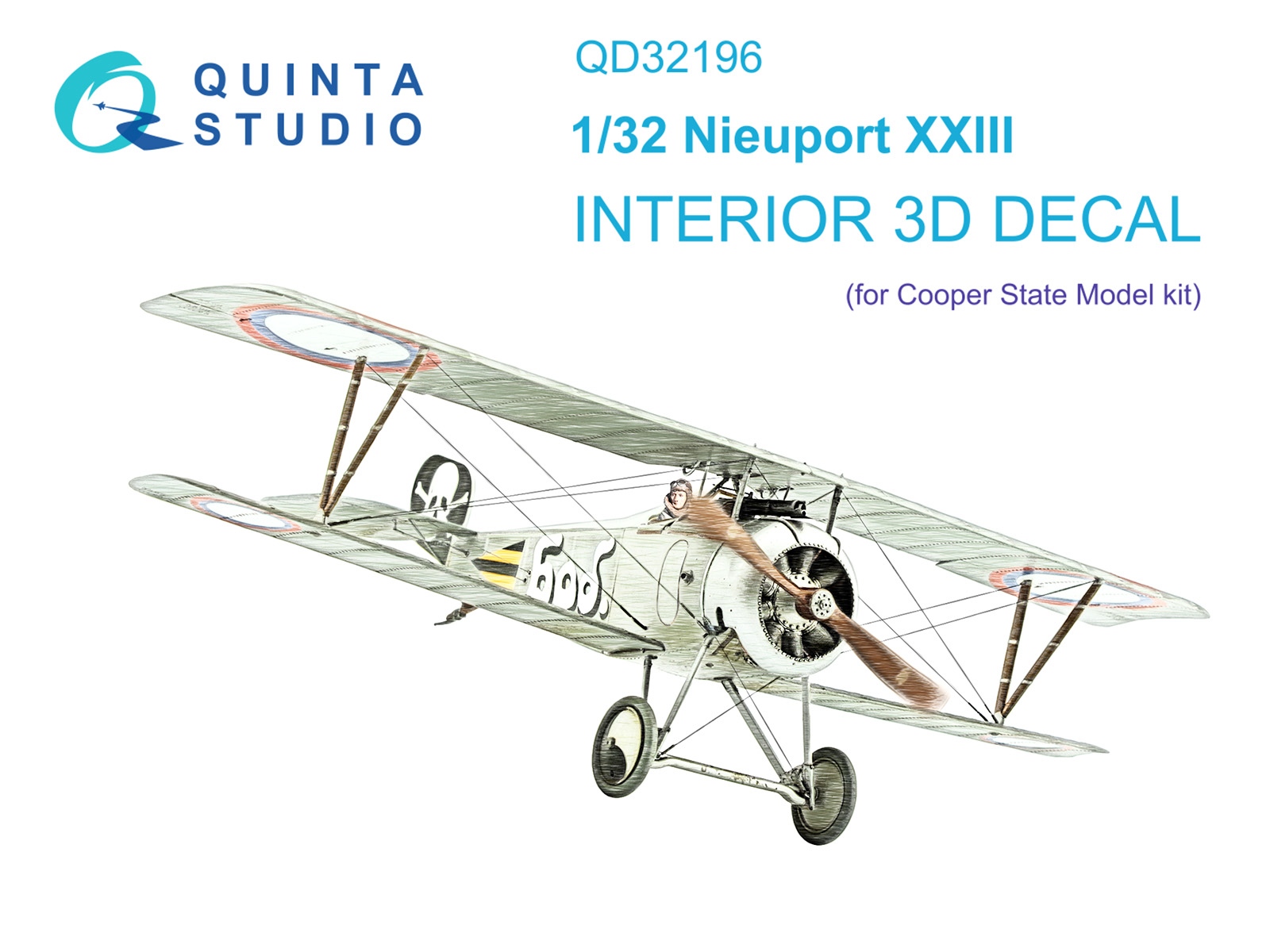 Nieuport XXIII 3D-Printed & coloured Interior on decal paper (CSM)