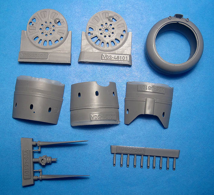 Additions (resin parts) 1/48 Correction set #1 for I-153 "Chaika" Engine cowl set (for ICM) (Vector) 