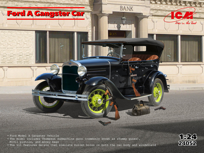 Model kit 1/24 Ford model A Gangster car 1930's (ICM)