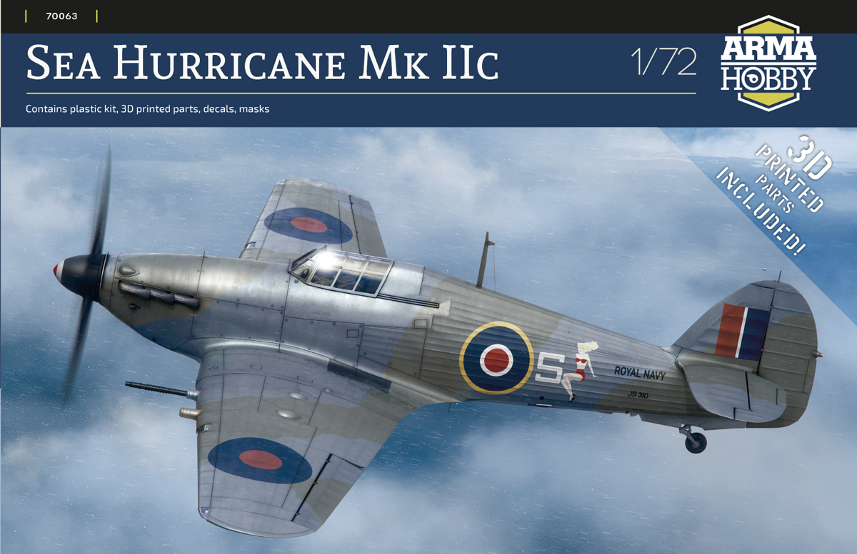 Model kit 1/72 Sea Hurricane Mk.IIc (3x camo) (Arma Hobby)