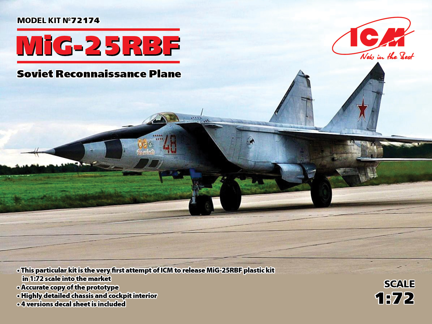 Model kit 1/72 Mikoyan MiG-25RBF Soviet Reconnaissance Plane (ICM)