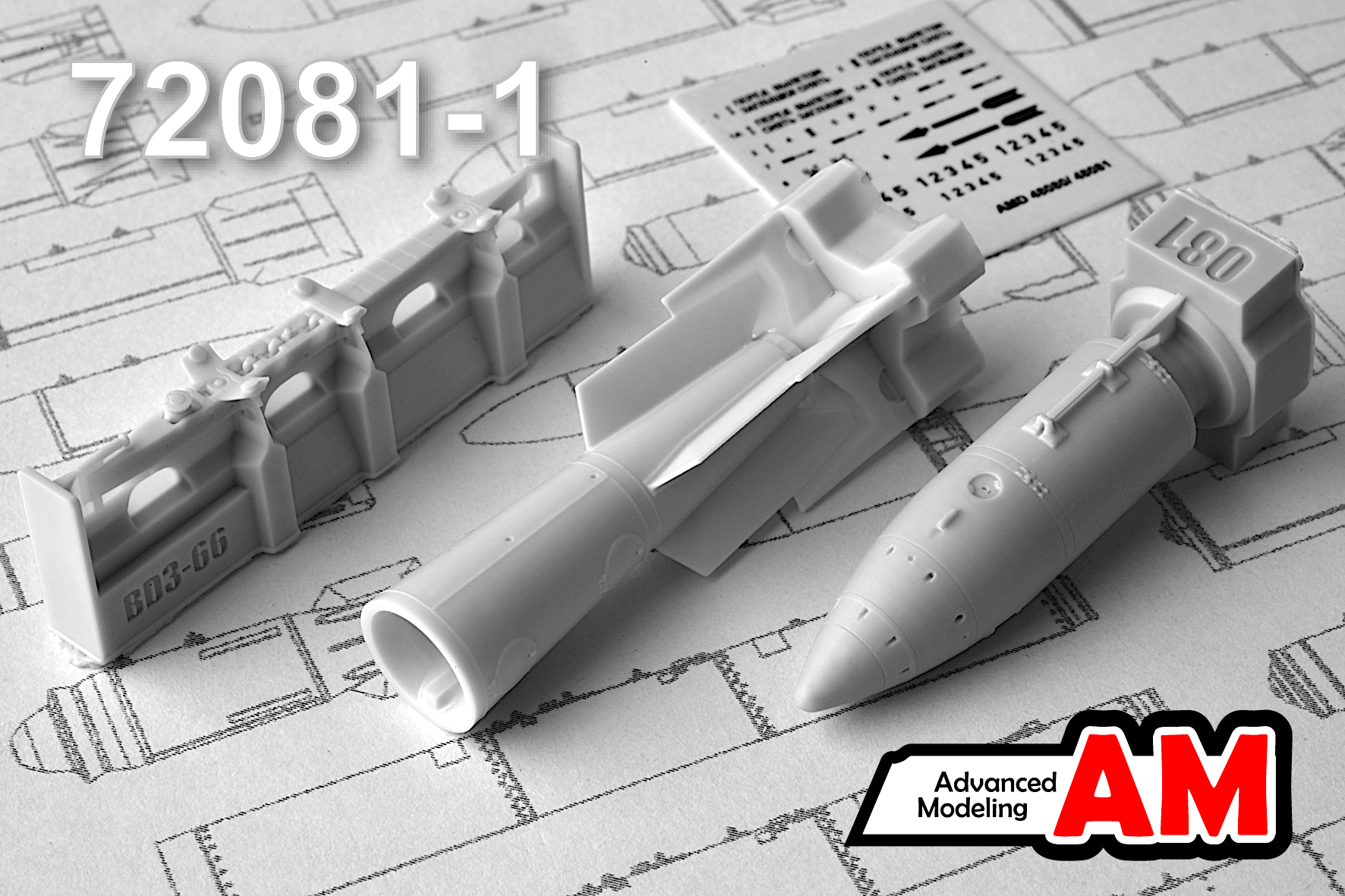 Additions (3D resin printing) 1/72 RN-28 special munition with BD3-66-21N (Advanced Modeling) 