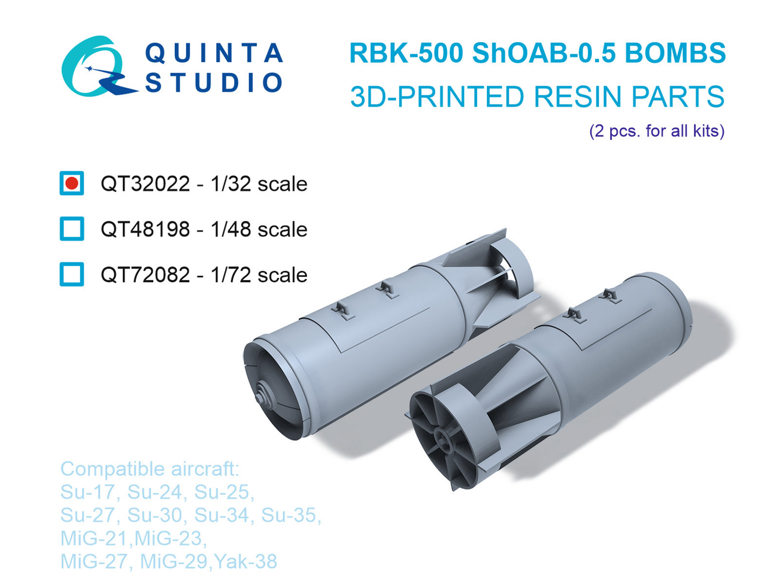 RBK-500 ShOAB-0.5 Bombs, 2 pcs (for all kits)