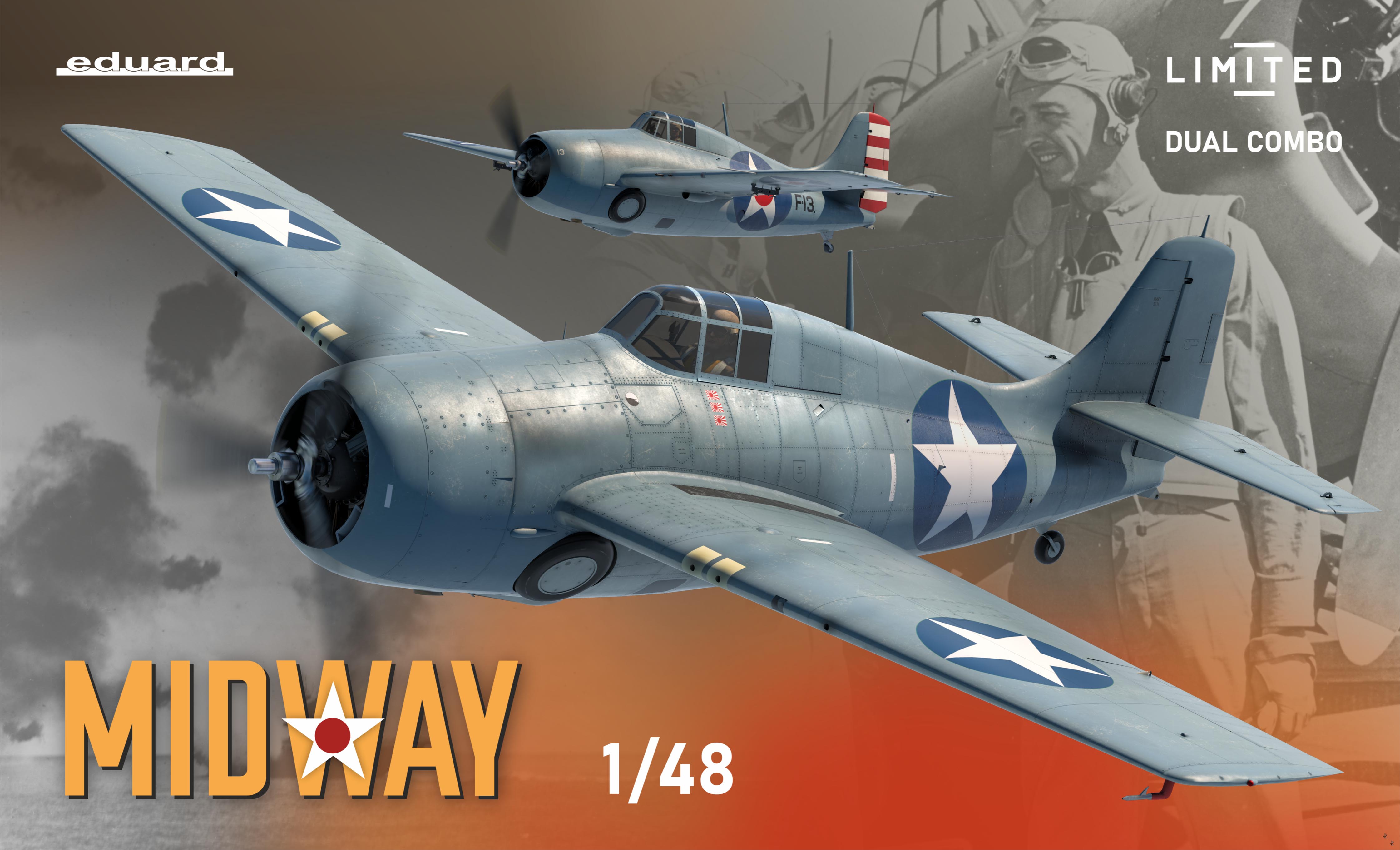 Model kit 1/48 MIDWAY DUAL COMBO F4F-3 and F4F-4 Wildcat (Eduard kits)