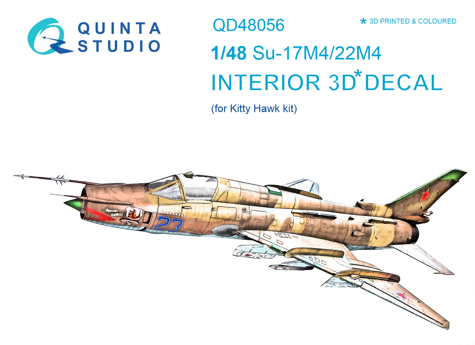 Su-17M4/22M4 3D-Printed & coloured Interior on decal paper (for KittyHawk kit)