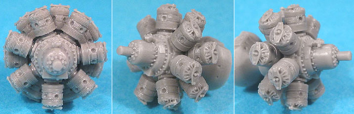 Additions (3D resin printing) 1/72 Bristol Hercules Engine (Vector)